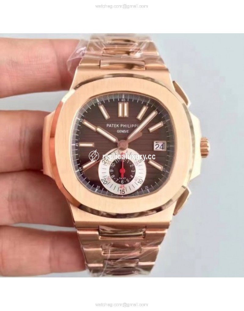 Patek Philippe Nautilus Chronograph 5980R JF Rose Gold Brown 