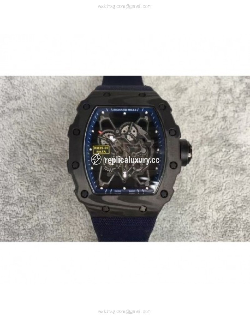 Richard Mille RM35-01 Rafael Nadal Forged Carbon Skeleton Blue 