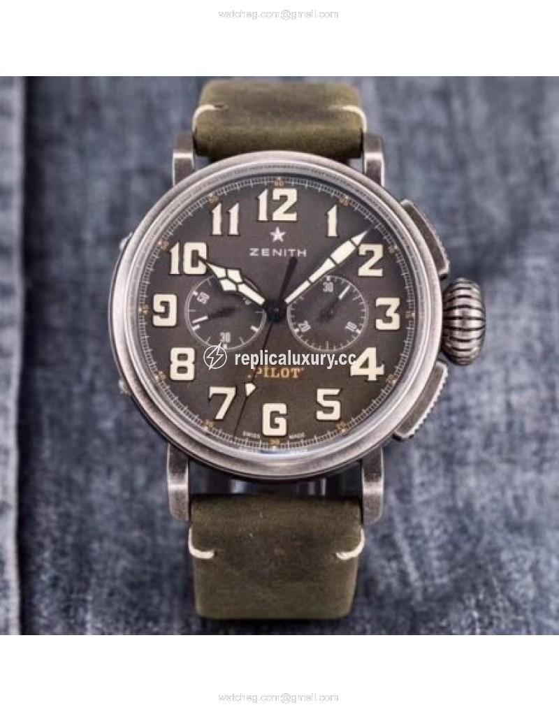 Zenith Heritage Pilot Cafe Racer Spirit 11.2430.4069/21.C773 XF Stainless Steel Grey 