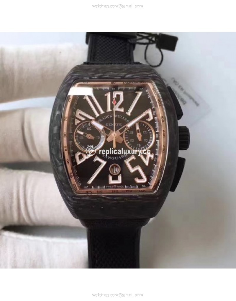 Franck Muller Vanguard Carbon FM V 45 CC DT CB NR Forged Carbon Black & Gold 
