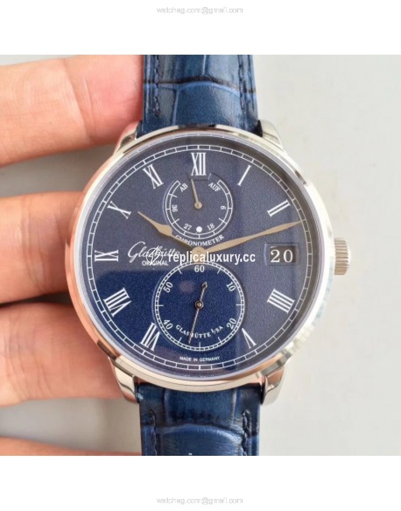 Glashutte Original Senator Chronometer 1-58-01-05-34-30 Noob Stainless Steel Blue 