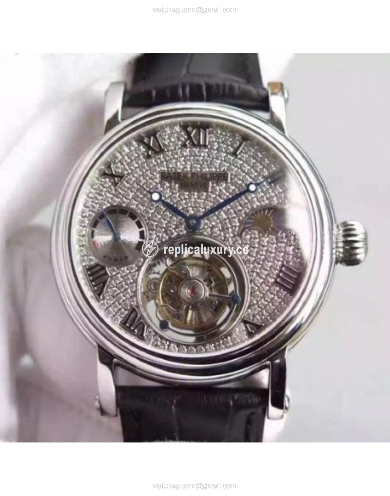 Patek Philippe Tourbillon Moonphase Power Reserve Stainless Steel Diamonds 