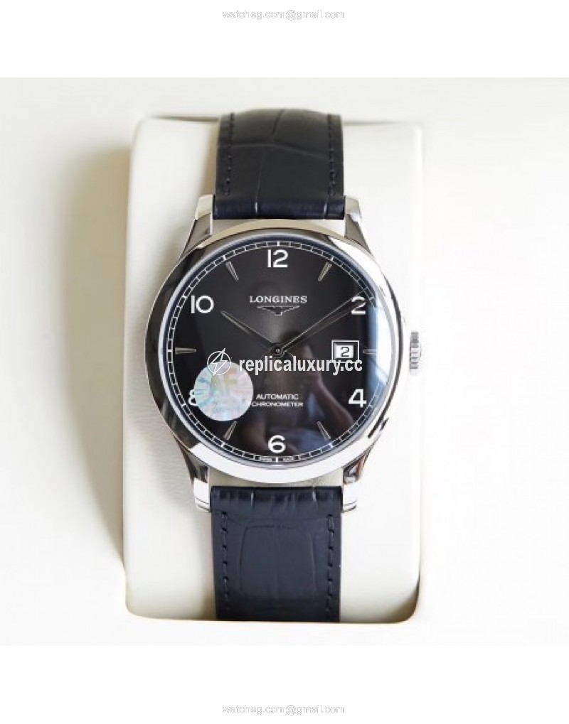 Longines Record L2.820.4.56.2 AF Stainless Steel Black 