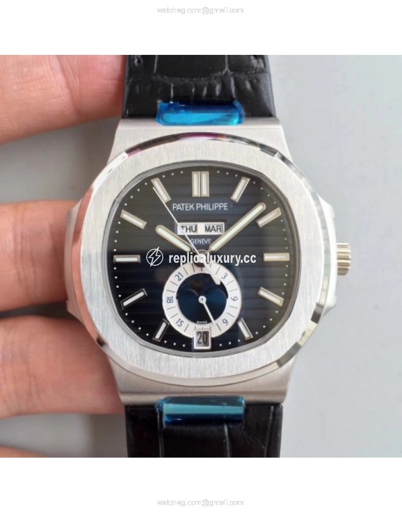 Patek Philippe Nautilus Annual Calendar Moonphase 5726A KM V2 Stainless Steel Blue 