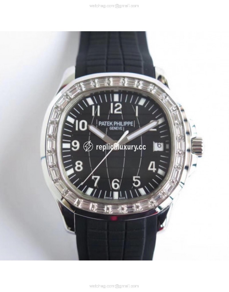 Patek Philippe Aquanaut Jumbo 5167 KM Stainless Steel & Diamond Black 