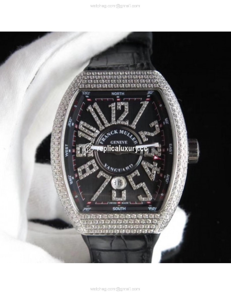 Franck Muller Vanguard V45 SC DT OX Stainless Steel & Diamond Black 