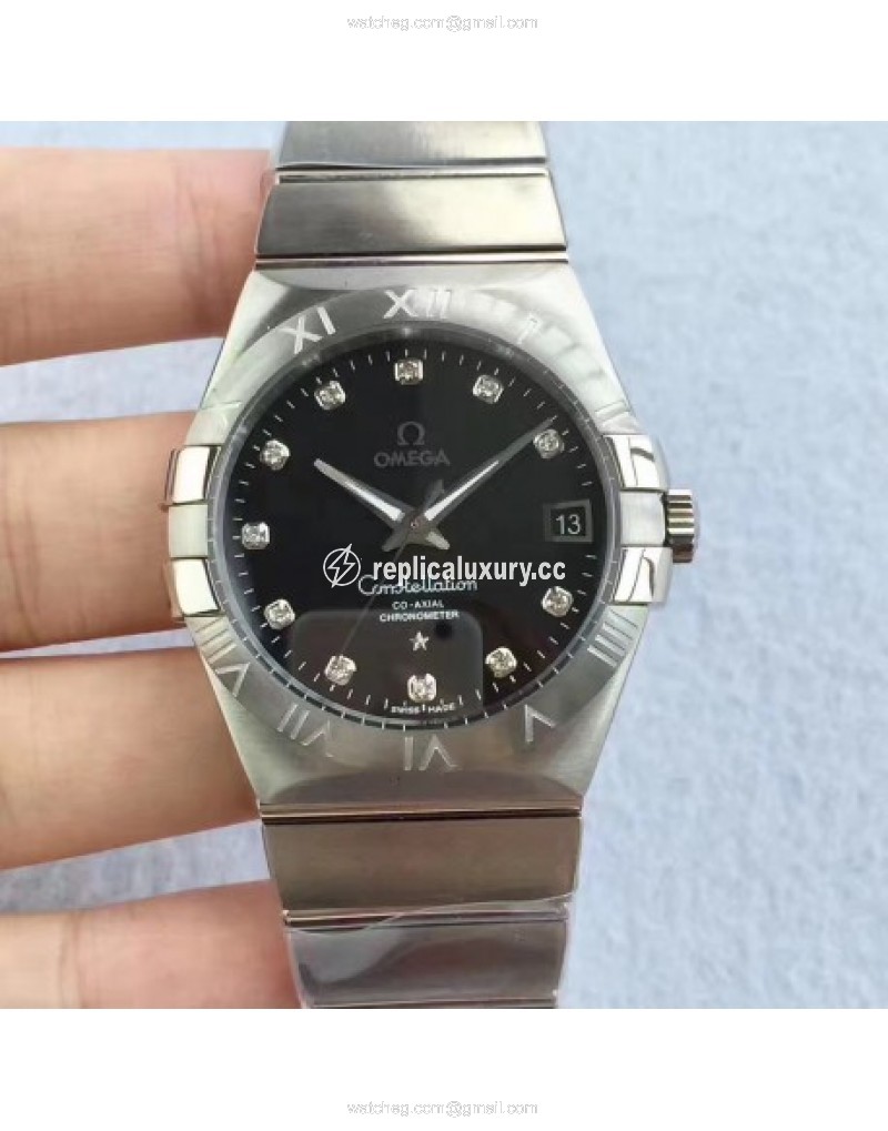 Omega Constellation 123.10.38.21.51.001 38MM SSS Stainless Steel Black 