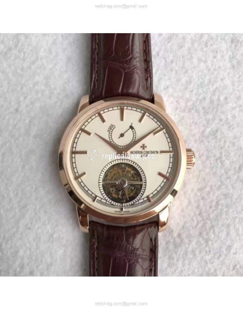 Vacheron Constantin Patrimony Traditionnelle 14-Day Tourbillon 89000 TF Rose Gold White
