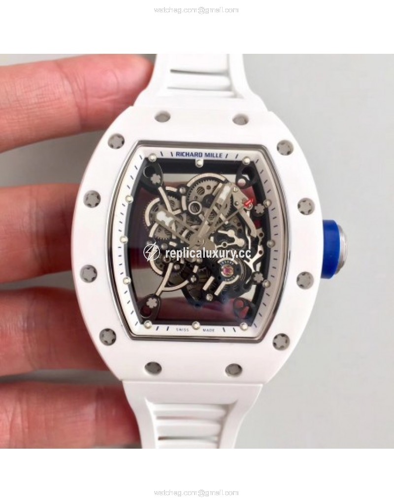 Richard Mille RM55 KV White Ceramic White Skeleton 