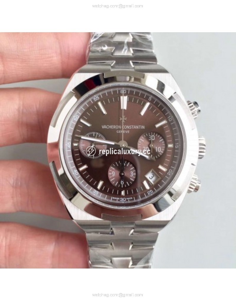 Vacheron Constantin Overseas Chronograph 5500V/110A-B147 JF Stainless Steel Chocolate 