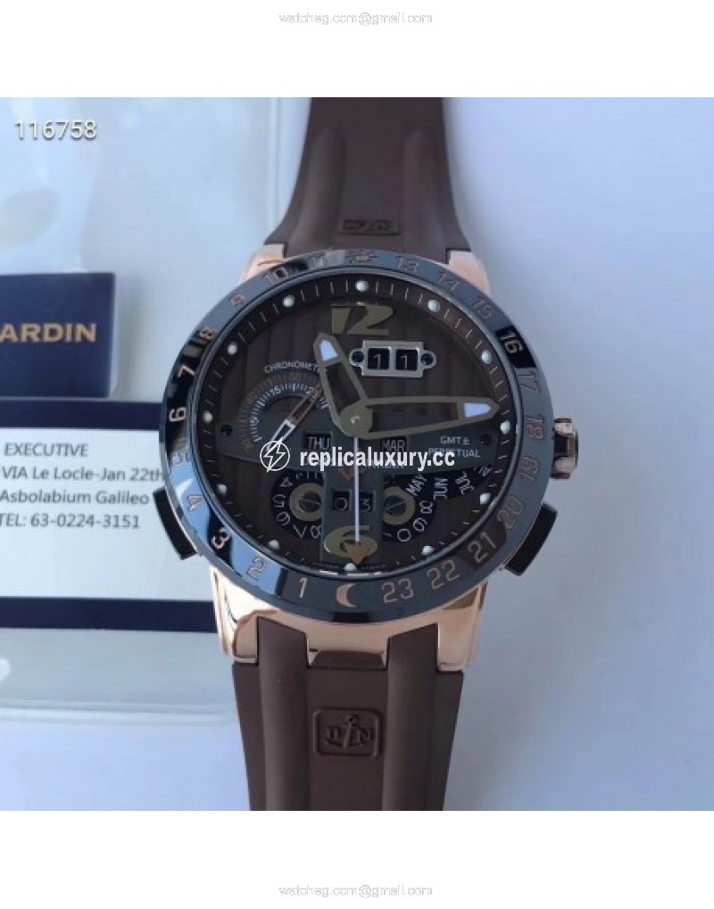 Ulysse Nardin El Toro GMT +/- Perpetual Calendar 326-03-3 TWA Rose Gold Chocolate 
