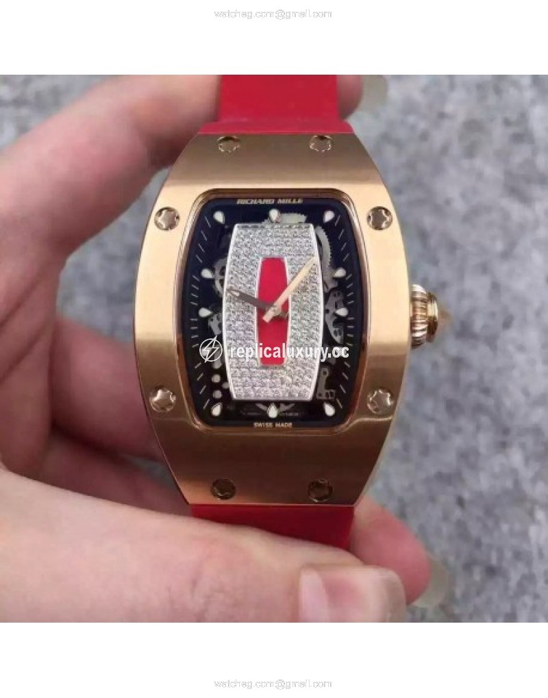 Richard Mille RM07 Ladies Rose Gold Orange & Diamonds 
