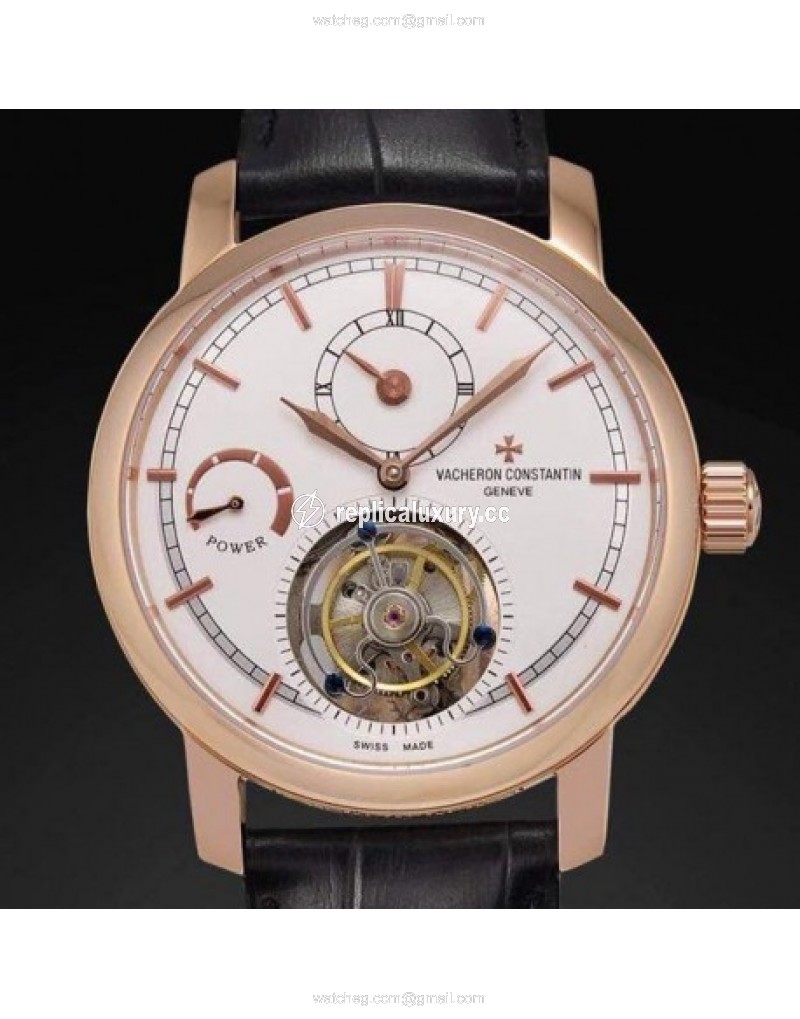 Vacheron Constantin Patrimony Tourbillon Rose Gold White 