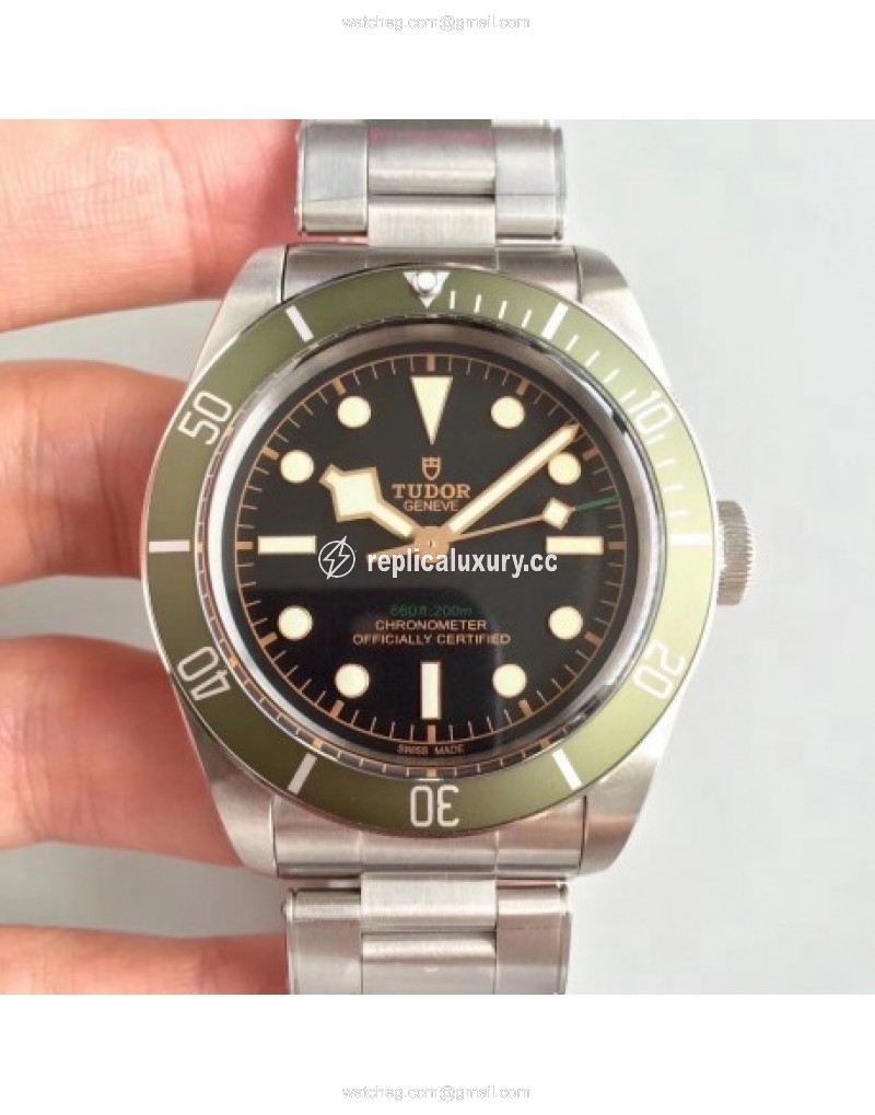 Tudor Heritage Black Bay Green Harrods Special Edition 79230G ZF Stainless Steel Black 