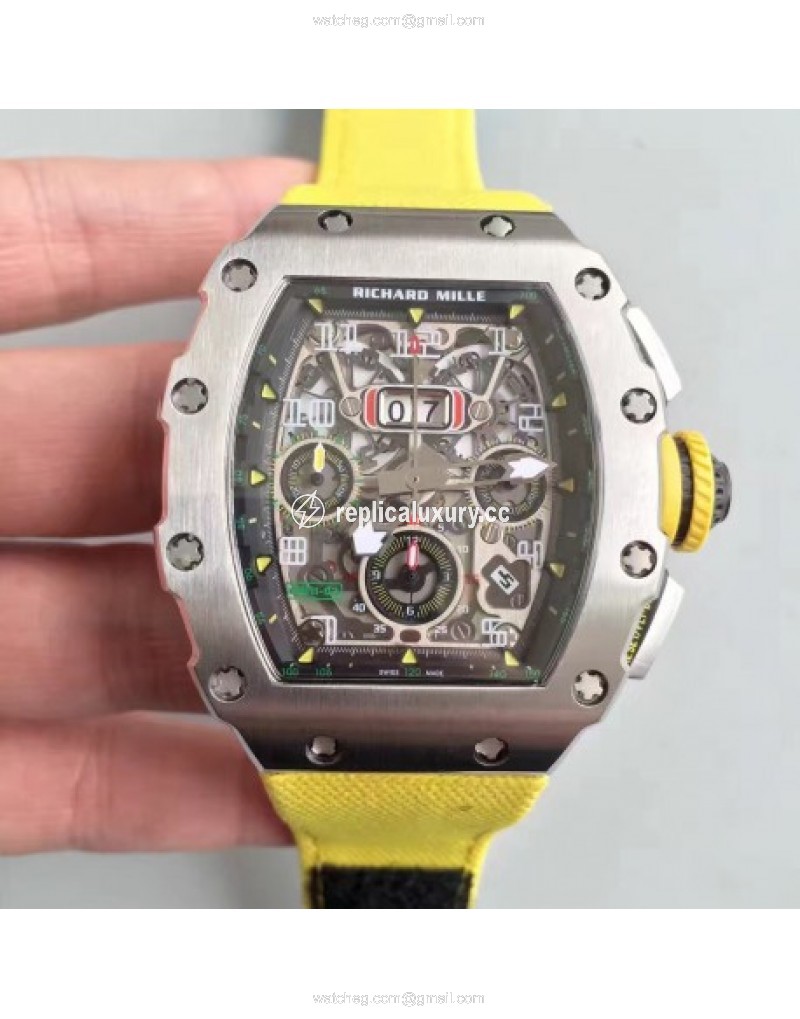 Richard Mille RM011-03 KV V2 Stainless Steel Black Skeleton 