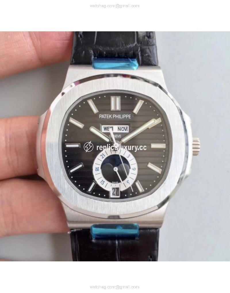 Patek Philippe Nautilus Annual Calendar Moonphase 5726A KM V2 Stainless Steel Brown 