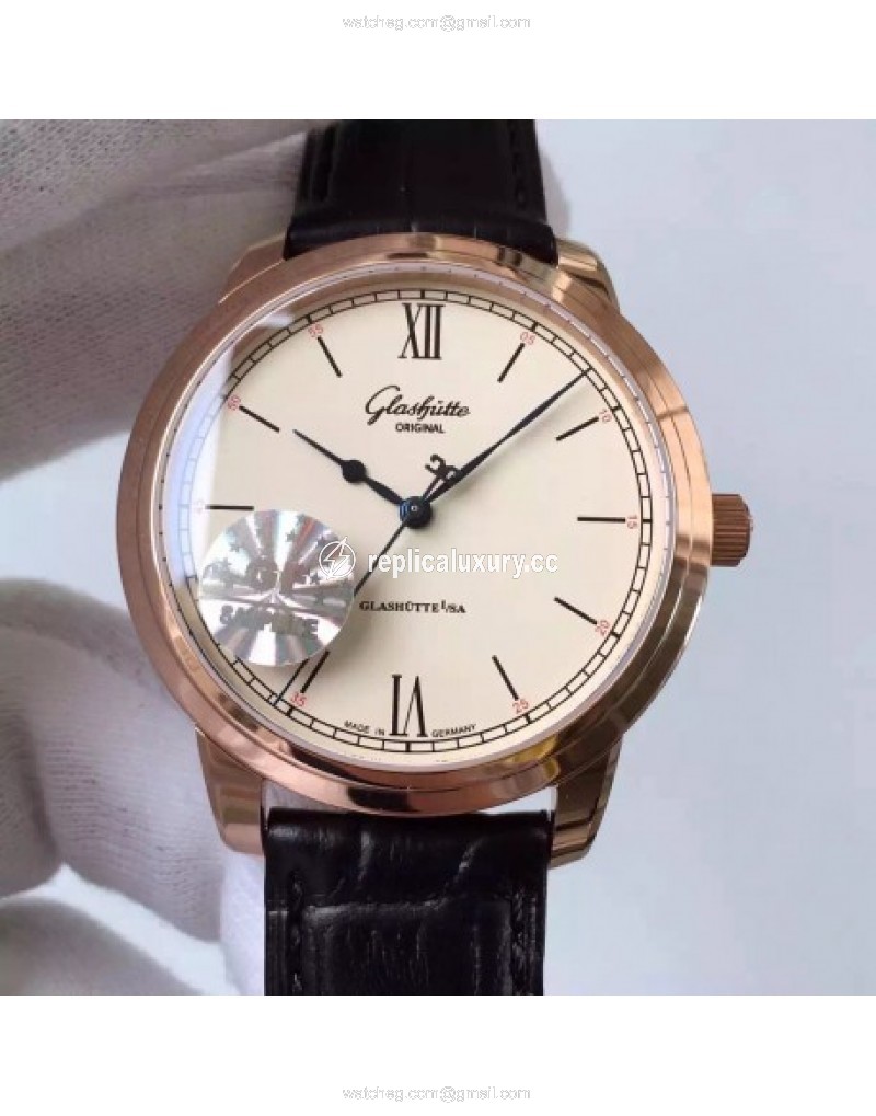 Glashutte Original Senator Excellence 1-36-01-02-05-01 GF Rose Gold White 