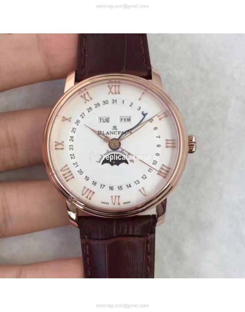 Blancpain Villeret 6654A-1127-55B BF Rose Gold White 