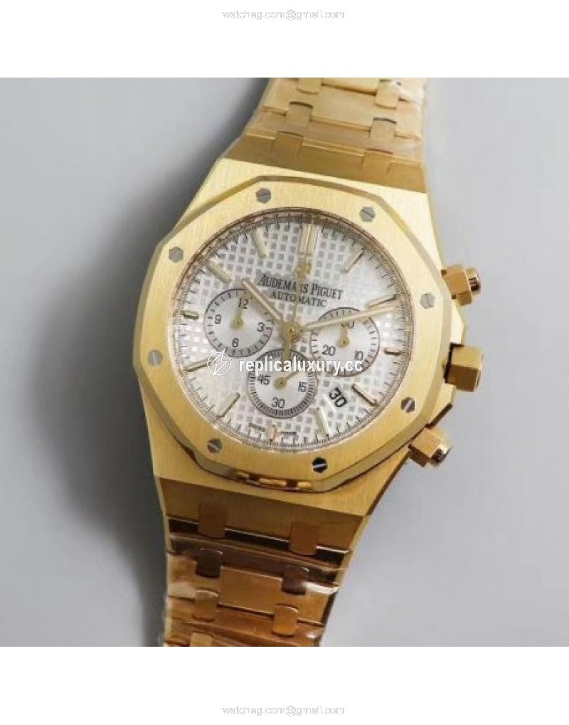 Audemars Piguet Royal Oak Chronograph 26331 OM Yellow Gold Silver 