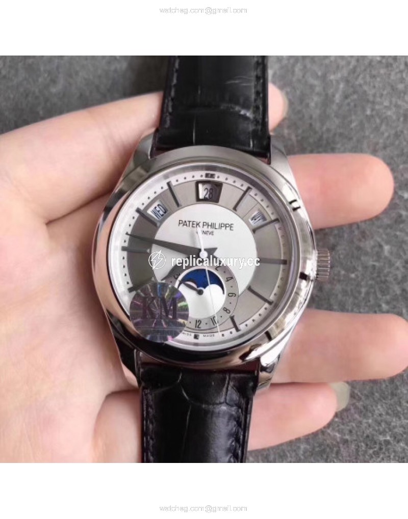 Patek Philippe Annual Calendar 5205G-001 KM Stainless Steel White & Rhodium 