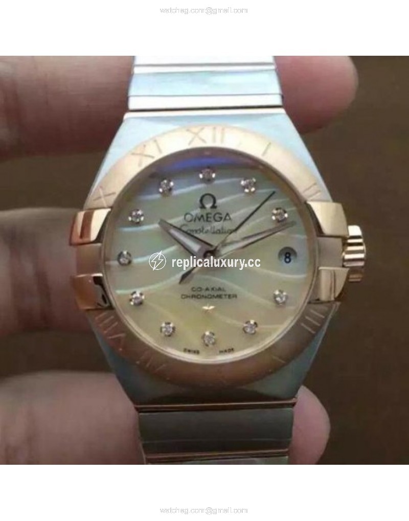 Omega Constellation Double Eagle Lady 27MM Stainless Steel & Rose Gold Gold 
