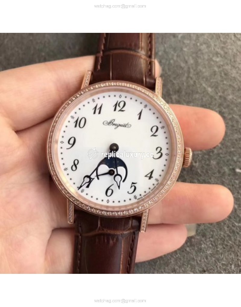 Breguet Classique Moonphase 9088BR/29/964/DD0D Noob Rose Gold & Diamonds White 