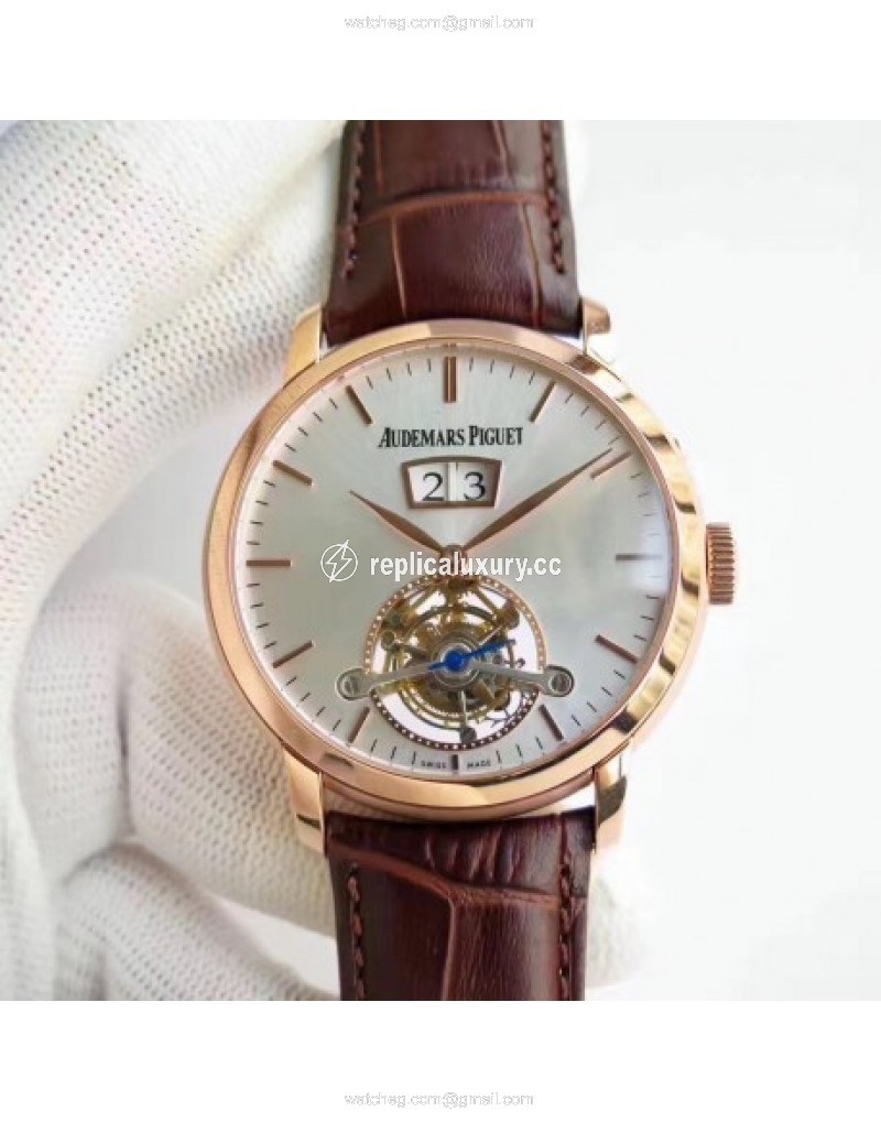 Audemars Piguet Jules Audemars Tourbillon Grande Date 26559 TF Rose Gold Silver 