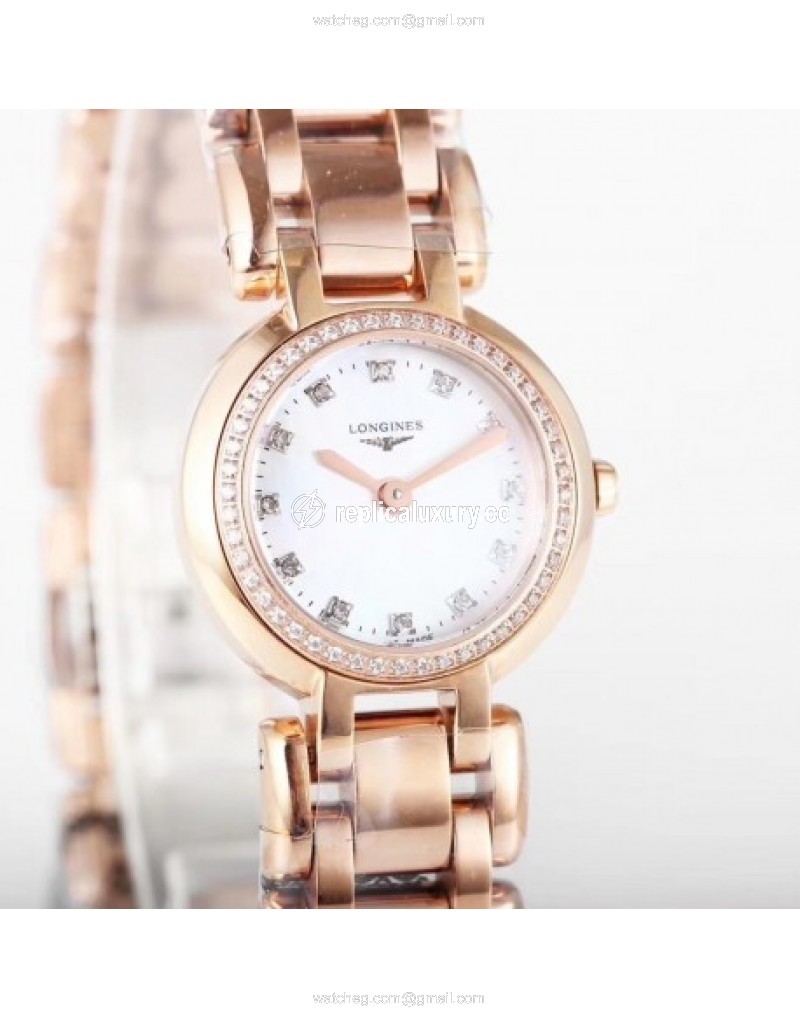 Longines Primaluna Ladies KZ Rose Gold & Diamonds Mother Of Pearl 