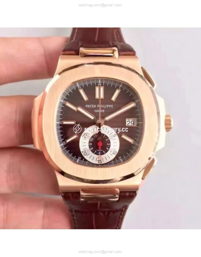 Patek Philippe Nautilus Chronograph 5980R JF Rose Gold Brown 