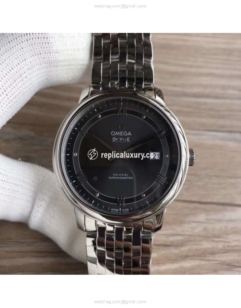 Omega De Ville Prestige Co-Axial 39.5MM 424.10.40.20.06.001 GP V2 Stainless Steel Black 