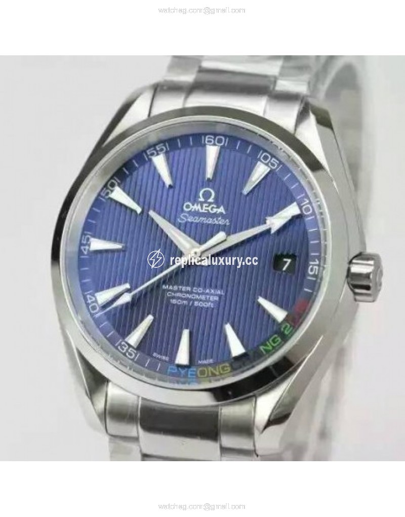 Omega Seamaster Aqua Terra 150M Pyeongchang 2018 Limited Edition 41MM Stainless Steel Blue 