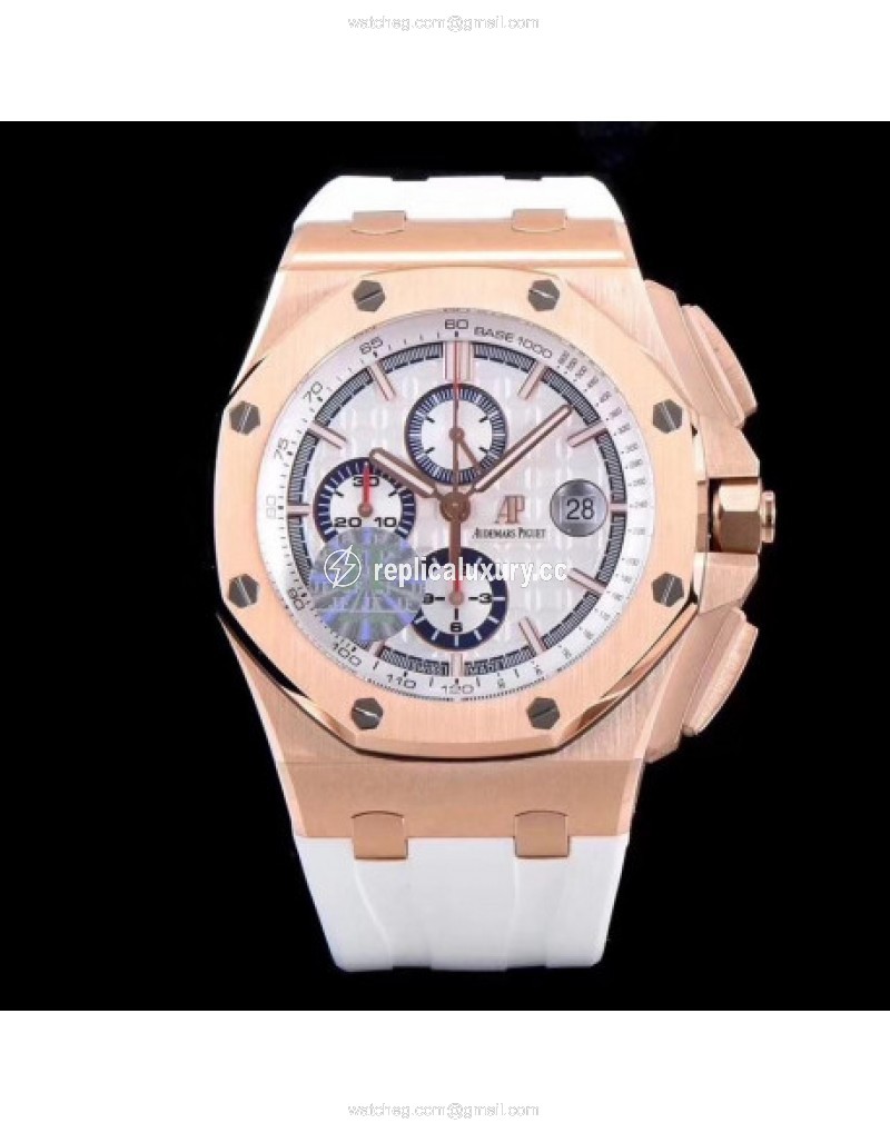 Audemars Piguet Royal Oak Offshore 50 Byblos Saint-Tropez 26408OR.OO.A010CA.01.99 JF V2 Rose Gold White 
