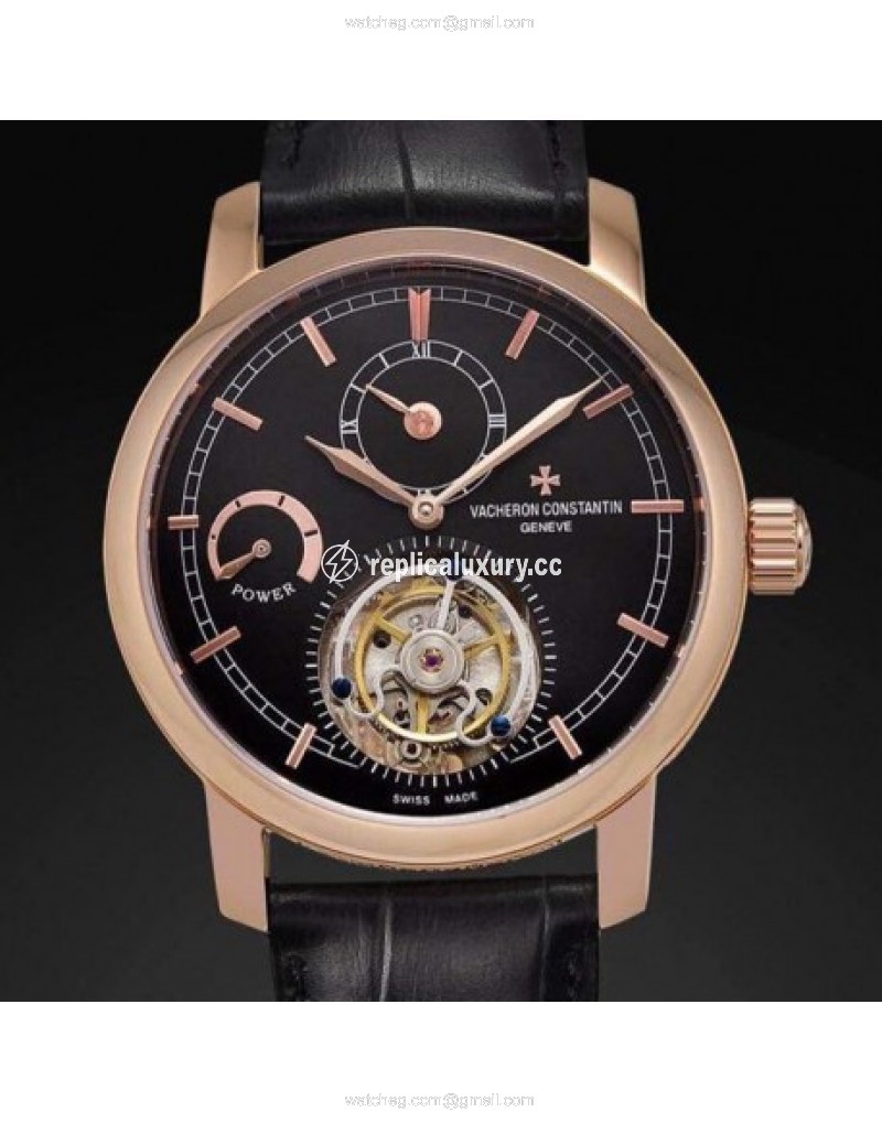 Vacheron Constantin Patrimony Tourbillon Rose Gold Black 