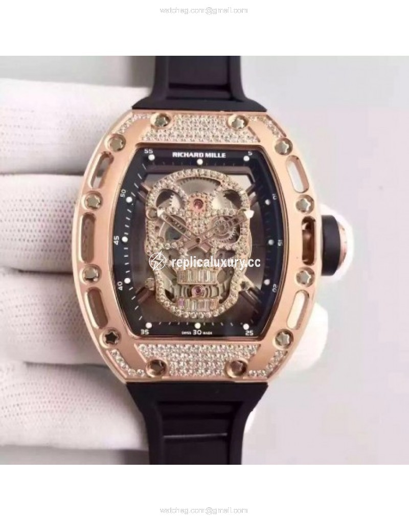 Richard Mille RM052 SF Rose Gold & Diamond Diamond Skull 