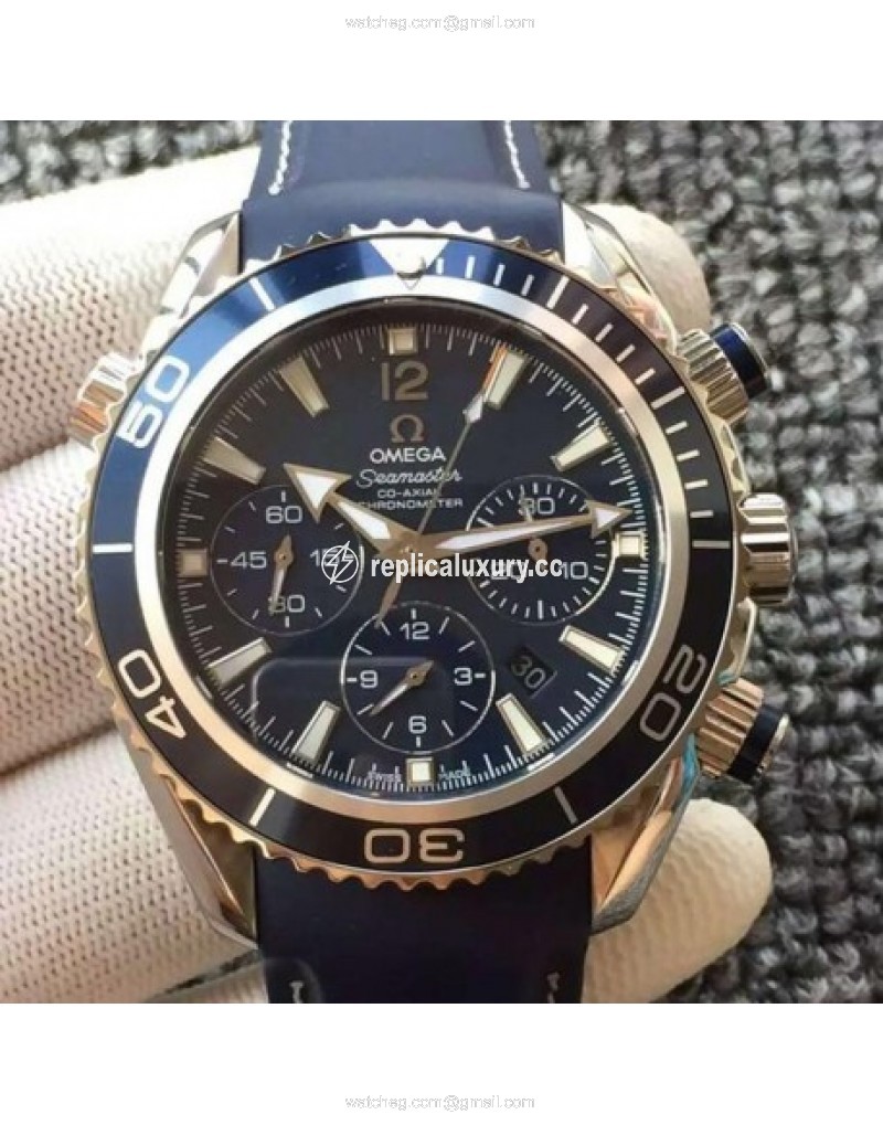 Omega Seamaster Planet Ocean Chronograph Stainless Steel Blue 