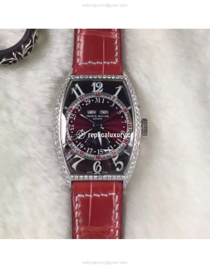 Franck Muller Master Calendar Moonphase 5850 MCL Stainless Steel & Diamonds Black 