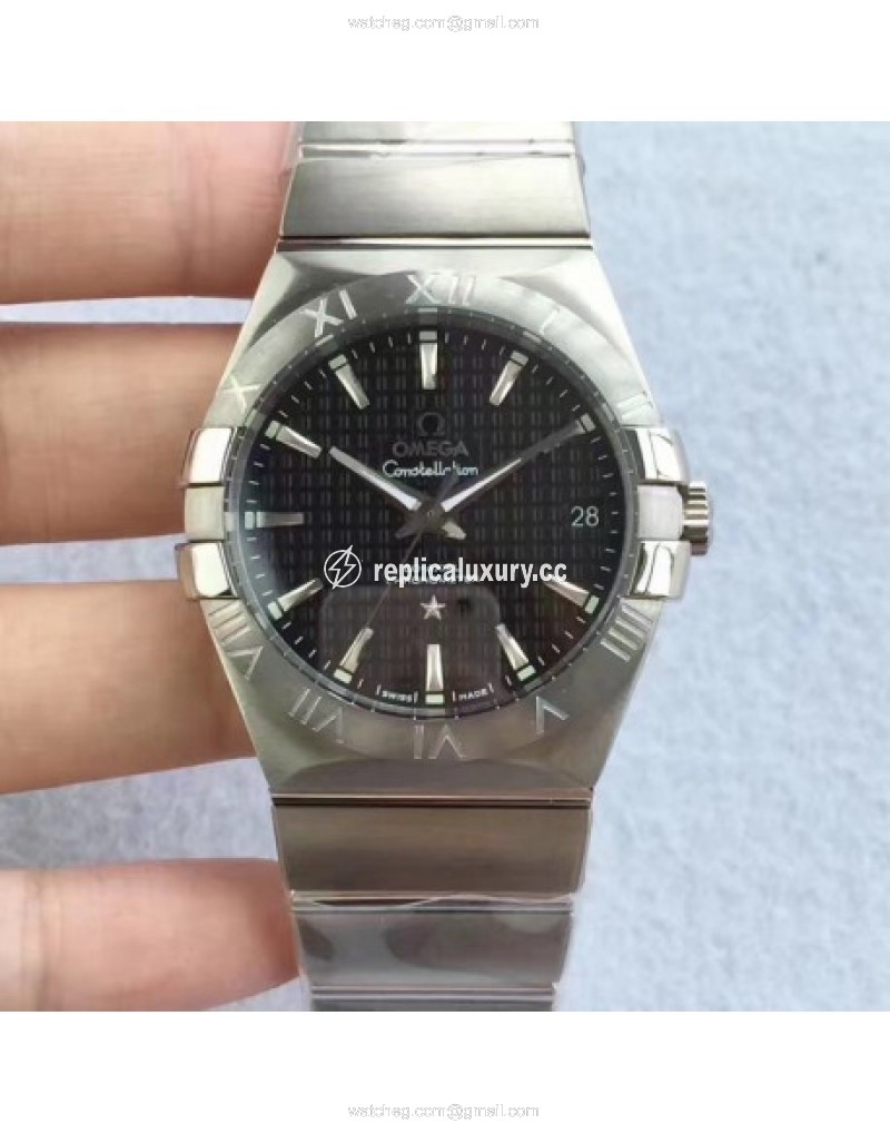 Omega Constellation 123.10.38.21.01.001 38MM SSS Stainless Steel Black 
