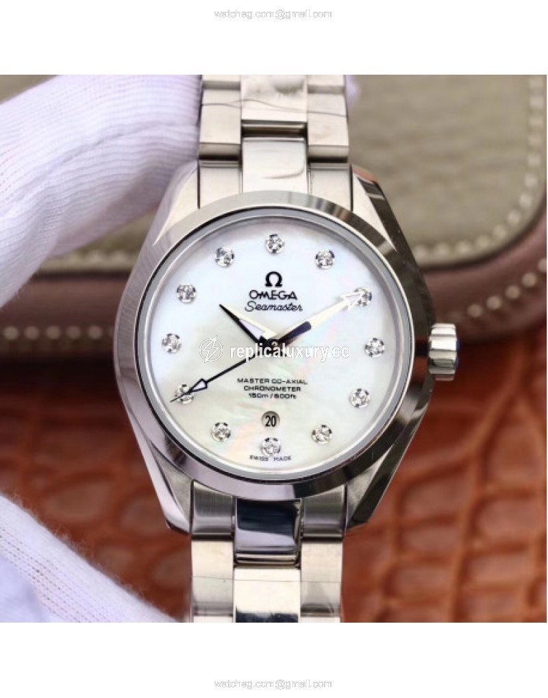 Omega Seamaster Aqua Terra 150M Ladies 34MM 220.10.34.20.55.001 3S Stainless Steel Mother Of Pearl 
