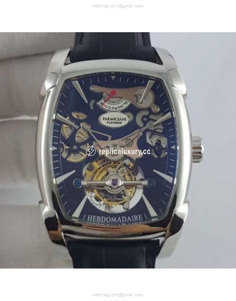Parmigiani Fleurier Kalpa XL Tourbillon Chiaroscuro PF012512-01 BM Stainless Steel Black Skeleton 