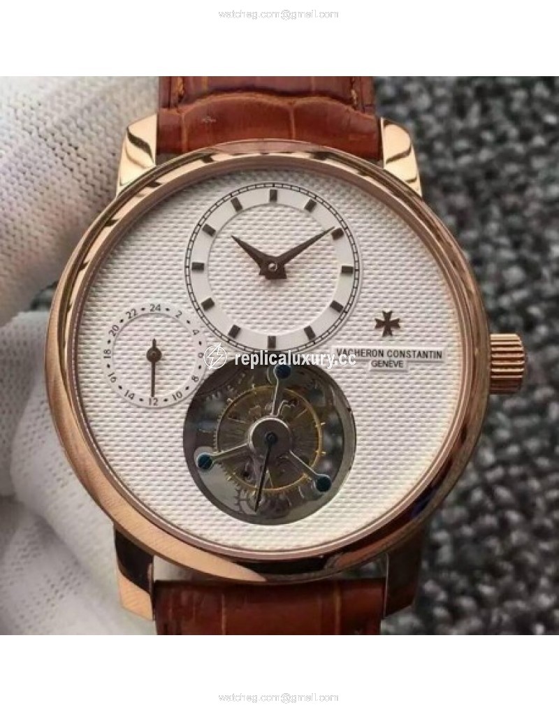Vacheron Constantin Patrimony Tourbillon Rose Gold White 
