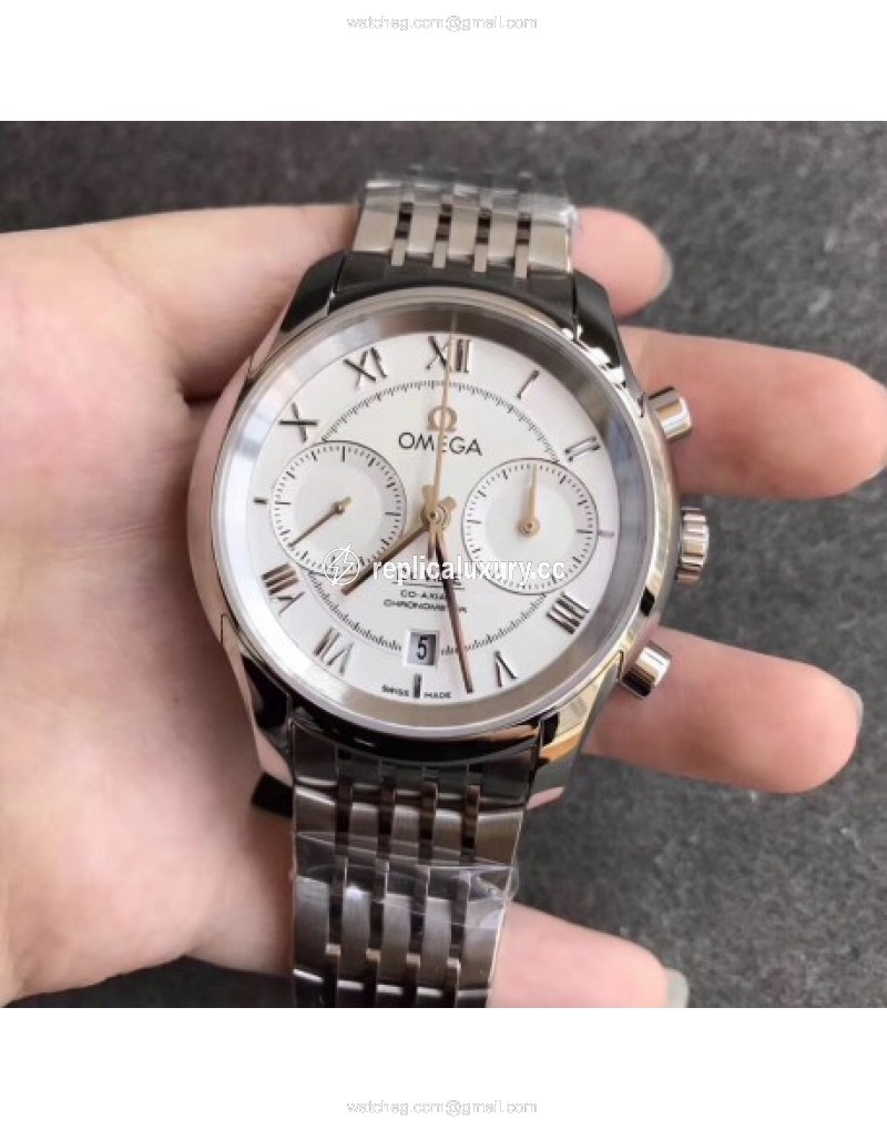 Omega De Ville Co-Axial Chronograph 42MM 431.10.42.51.02.001 OM Stainless Steel White 