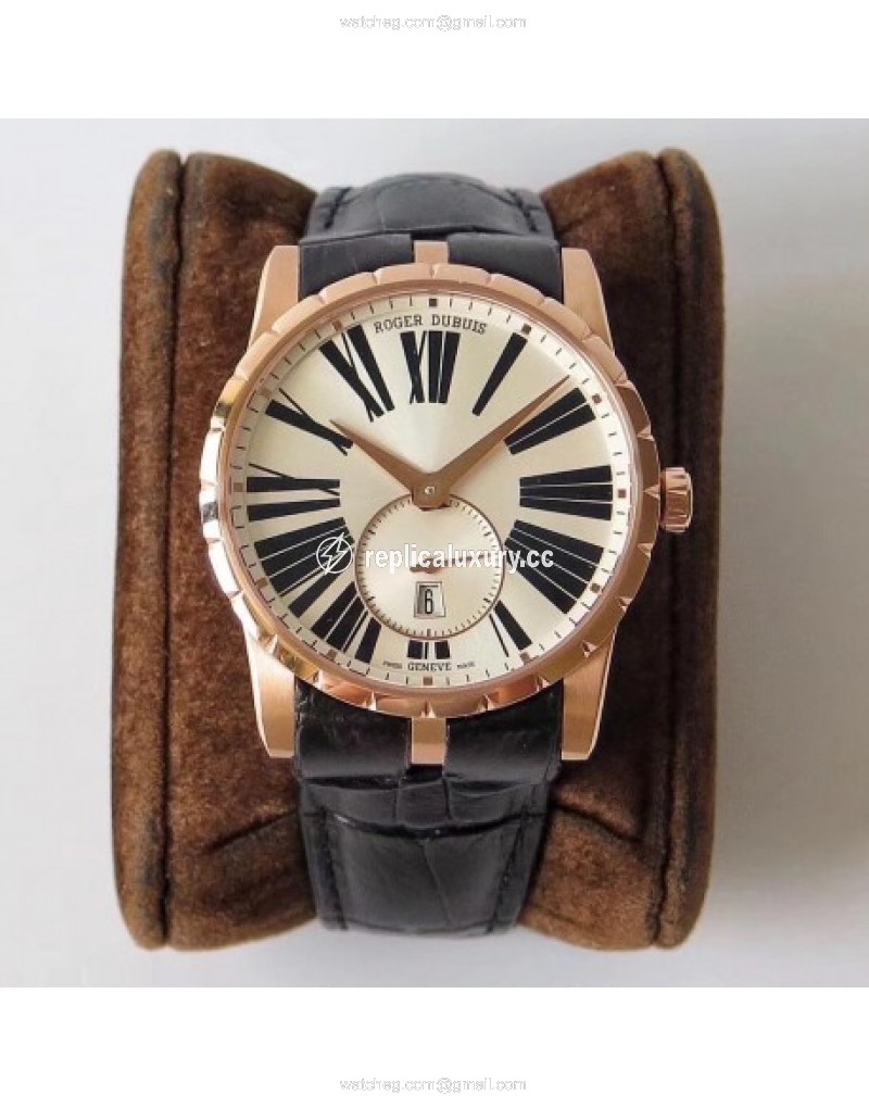 Roger Dubuis Excalibur 42MM Automatic RDDBEX0538 RD Rose Gold Silver 