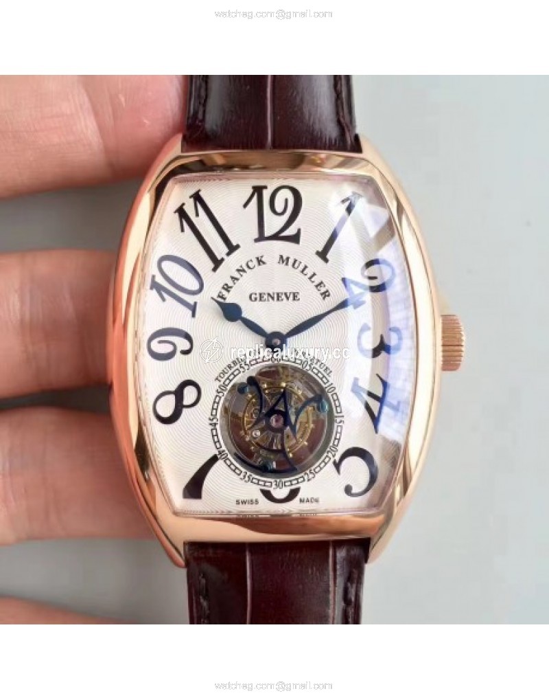 Franck Muller Cintree Curvex Imperial Tourbillon 8880 T LH Rose Gold White 