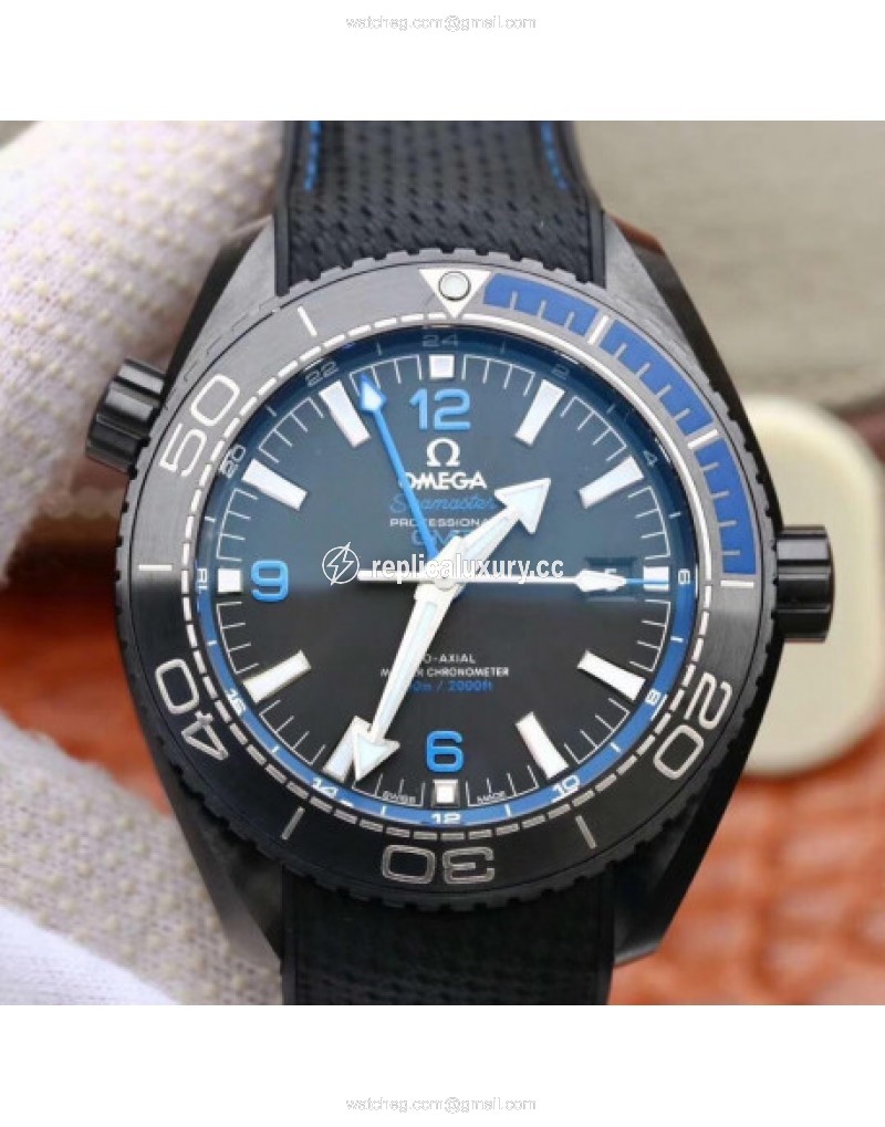 Omega Seamaster Planet Ocean 600M Deep Black In Blue GMT 215.92.46.22.01.002 VS PVD Black 