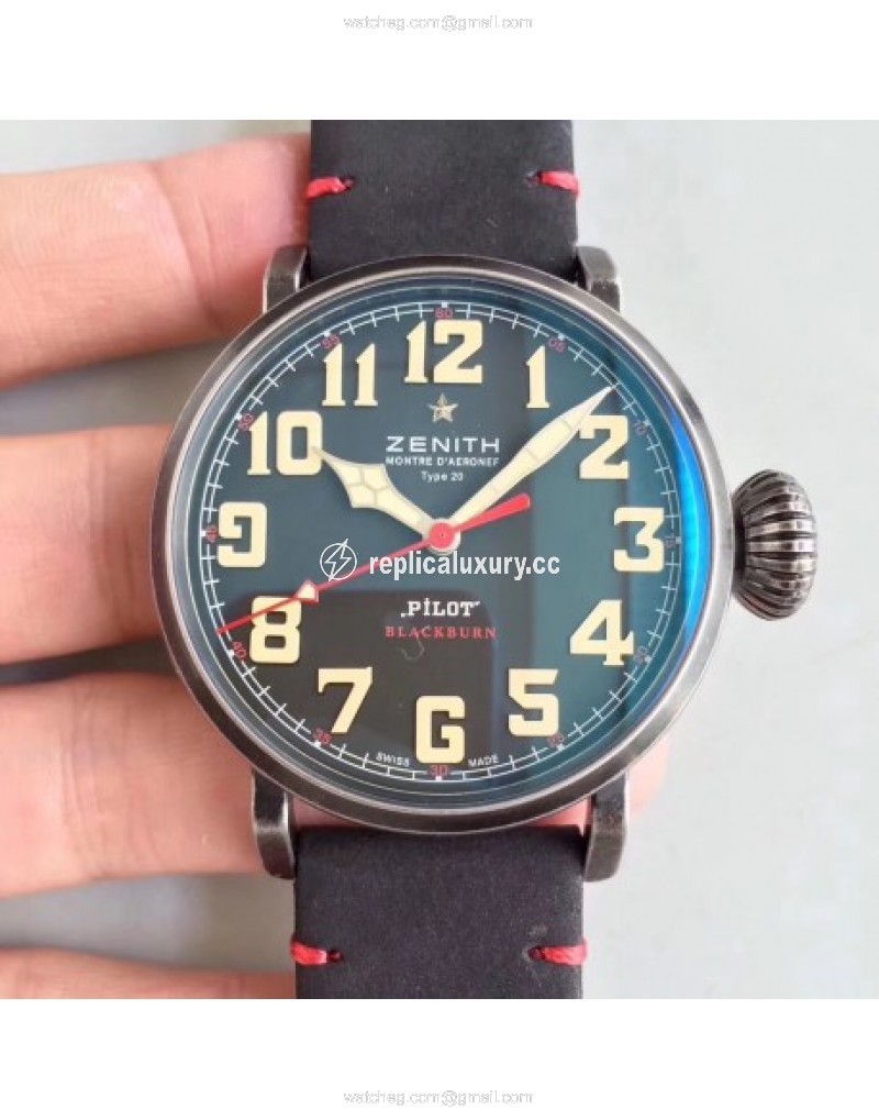 Zenith Pilot Type 20 Extra Special Robert Blackburn 03.2432.3000.77.C738 XF Stainless Steel Black 
