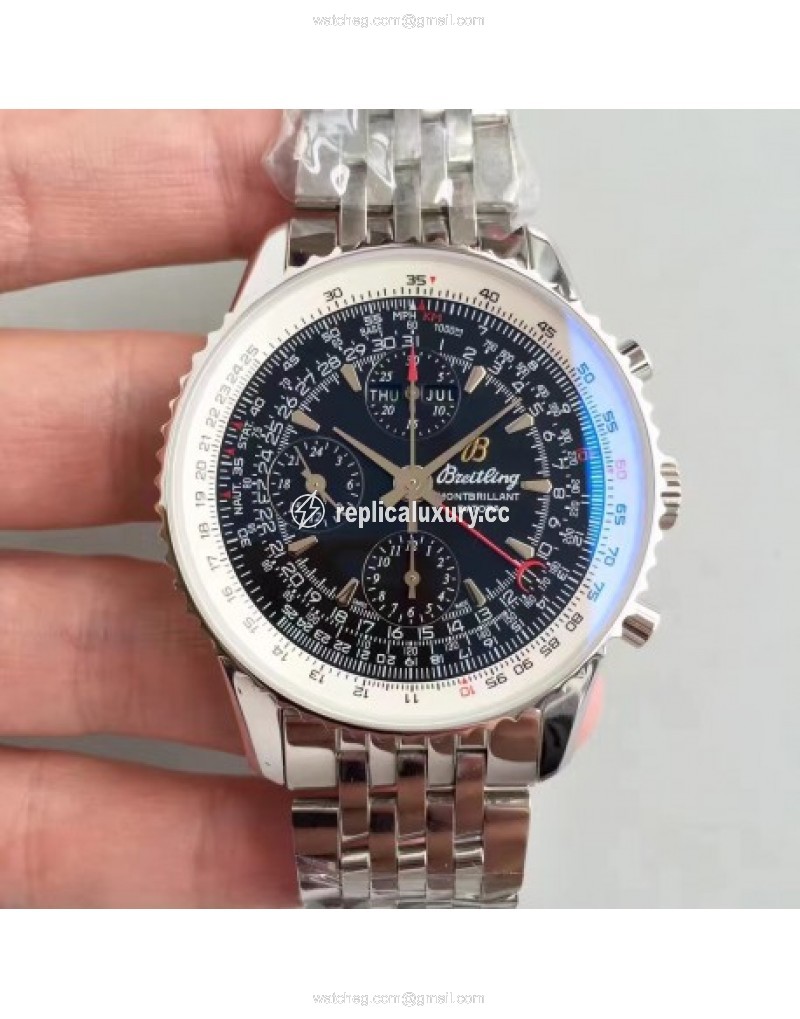 Breitling Navitimer Montbrillant Datora A21330 JF Stainless Steel Black 