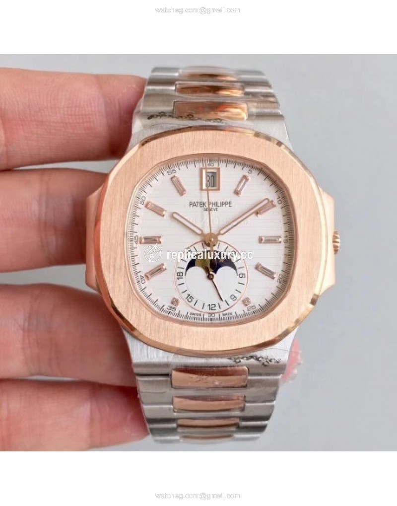 Patek Philippe Nautilus 5726/1A-001 Noob Rose Gold & Stainless Steel White 