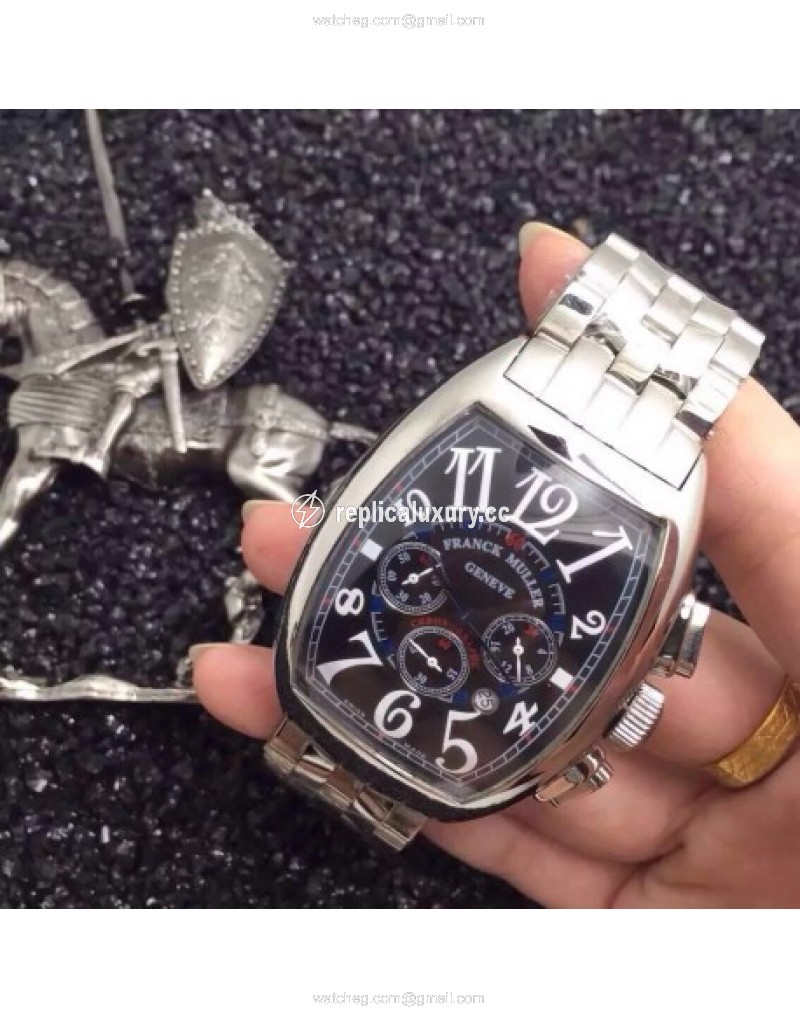 Franck Muller Cintree Curvex Chronograph FM 8880 CC AT Stainless Steel Black 