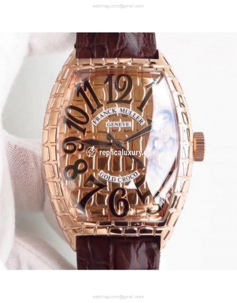 Franck Muller Gold Croco 8880 SC GOLD CRO Noob Rose Gold Rose Gold 