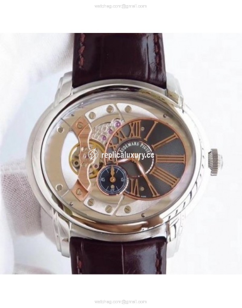 Audemars Piguet Royal Millenary 4101 15350ST.OO.D002CR.01 V9 Stainless Steel Rose Gold Skeleton 